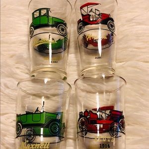 Hazel Atlas COOL CARS 6oz Cocktail Glass Set VTG
